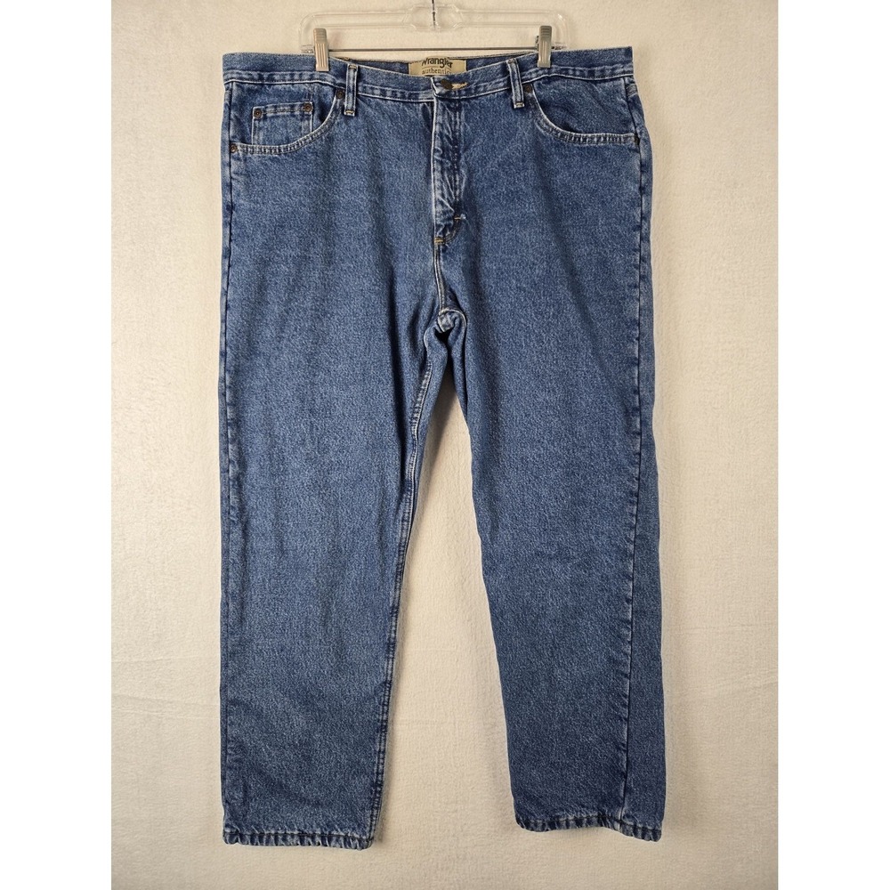 Wrangler Authentics‎ Mens Fleece Jeans Size 42 x 30 Blue Denim 100% Cotton